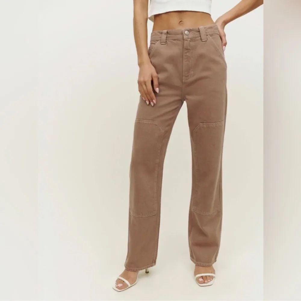 NWT REFORMATION Harrison Carpenter High Rise Straight Pants Clay Women’s Size 29